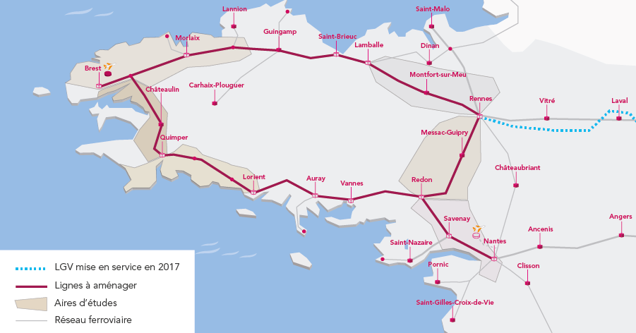 Carte des secteurs d'aménagement